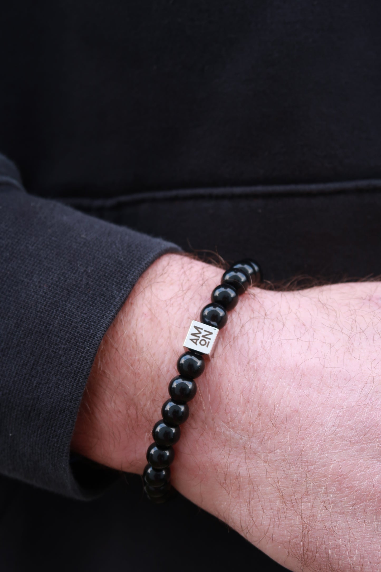 Polished Black Stone Bracelet