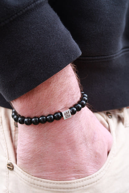 Polished Black Stone Bracelet