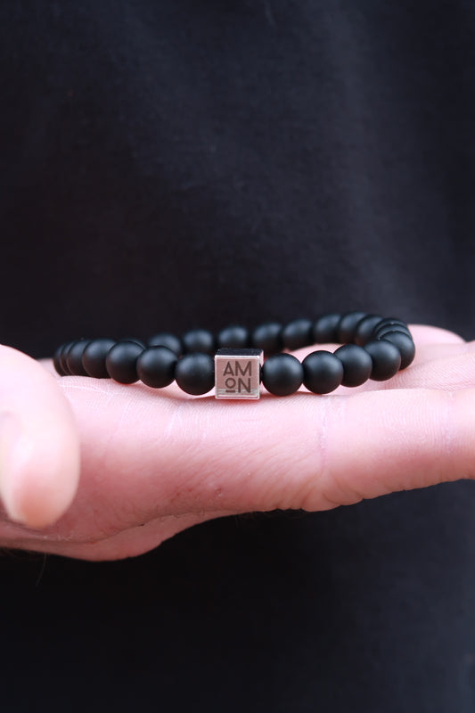 Frosted Black Stone Bracelet