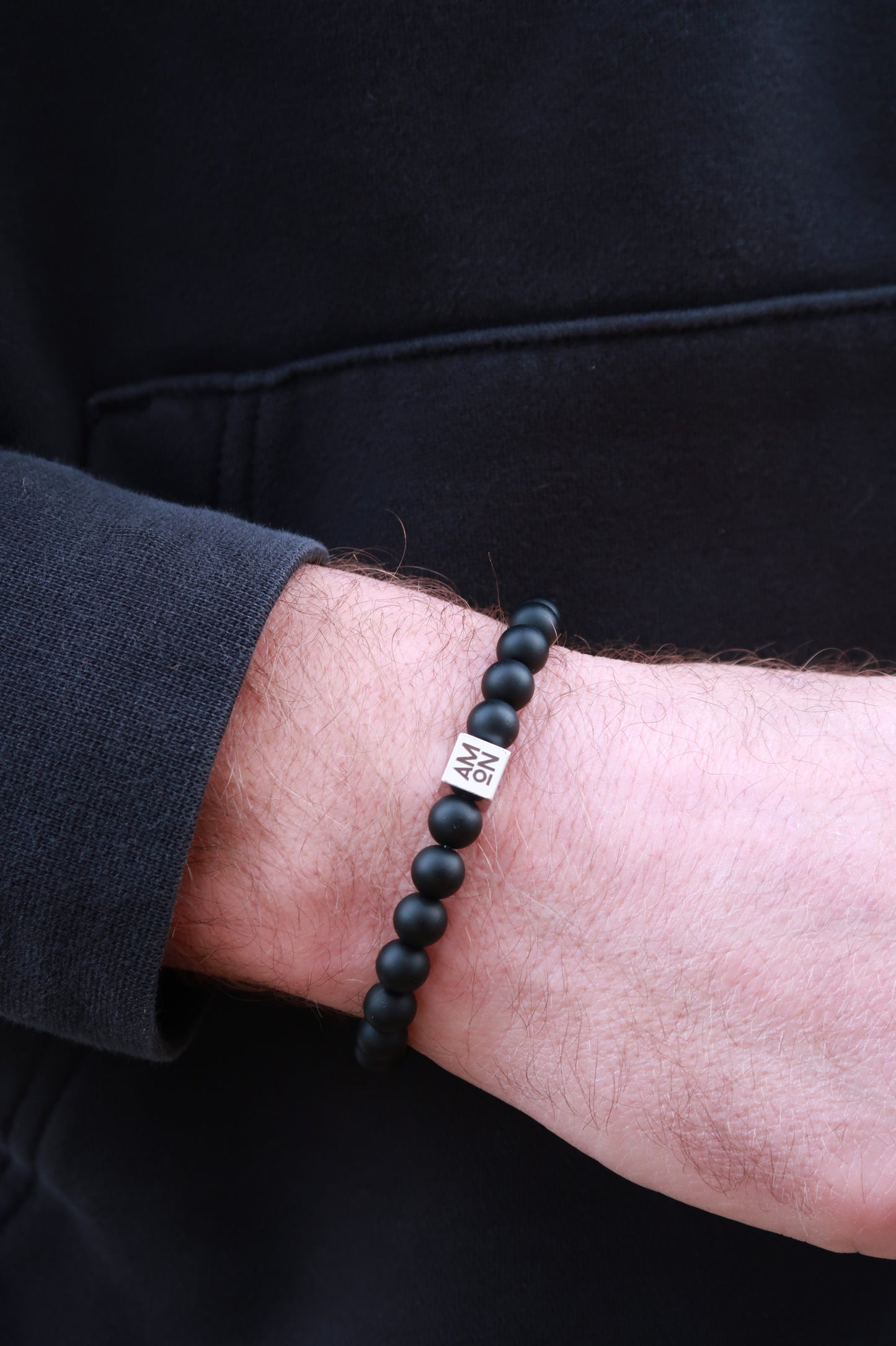 Frosted Black Stone Bracelet