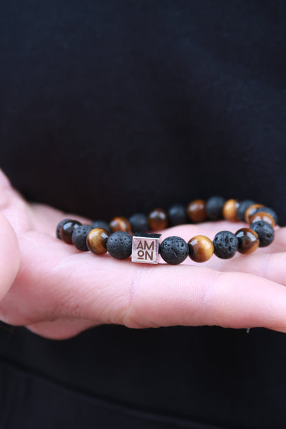 Tigers Eye / Lava Rock Bracelet