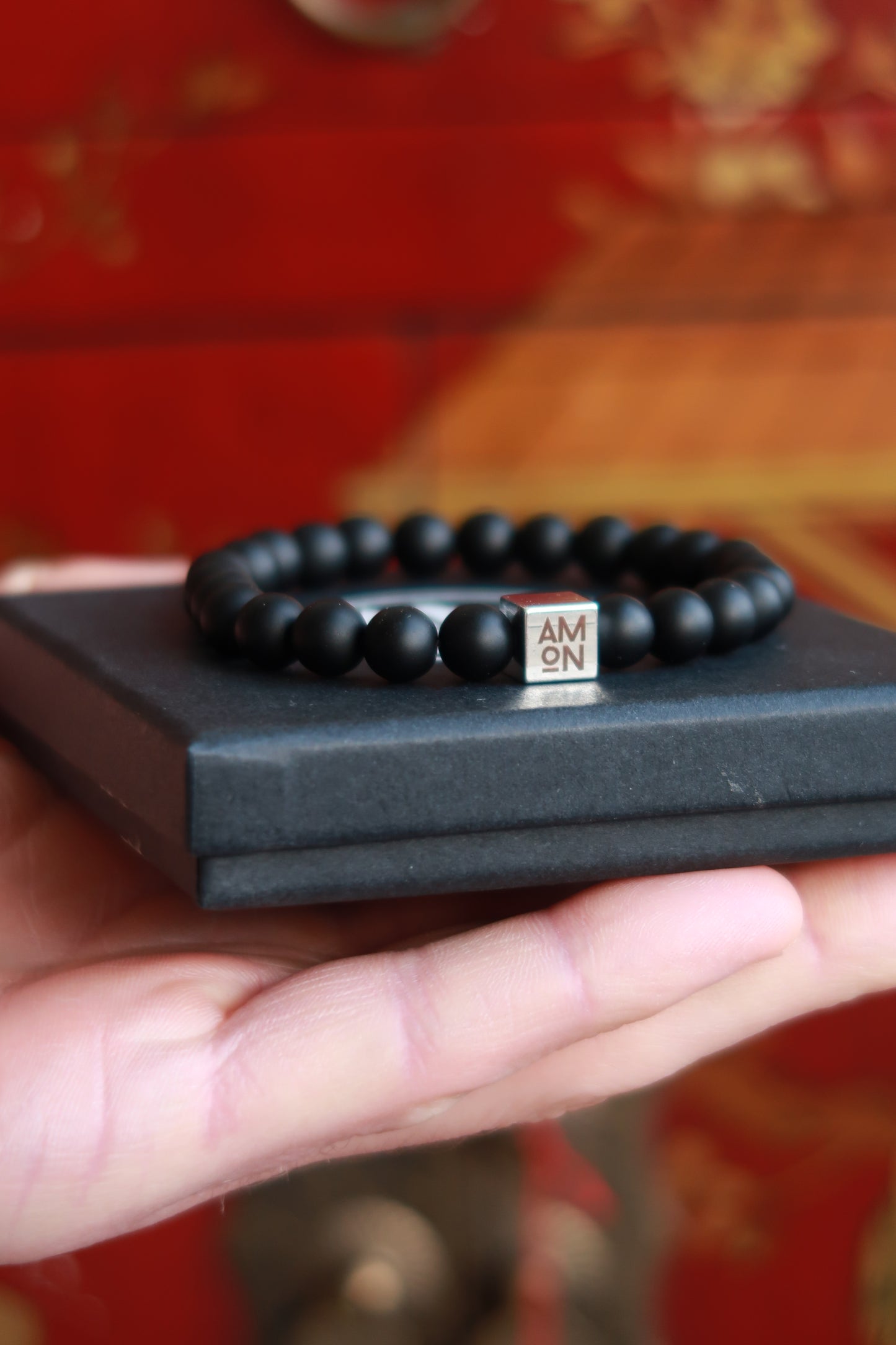 Frosted Black Stone Bracelet