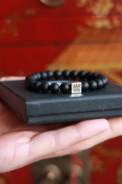 Frosted Black Stone Bracelet